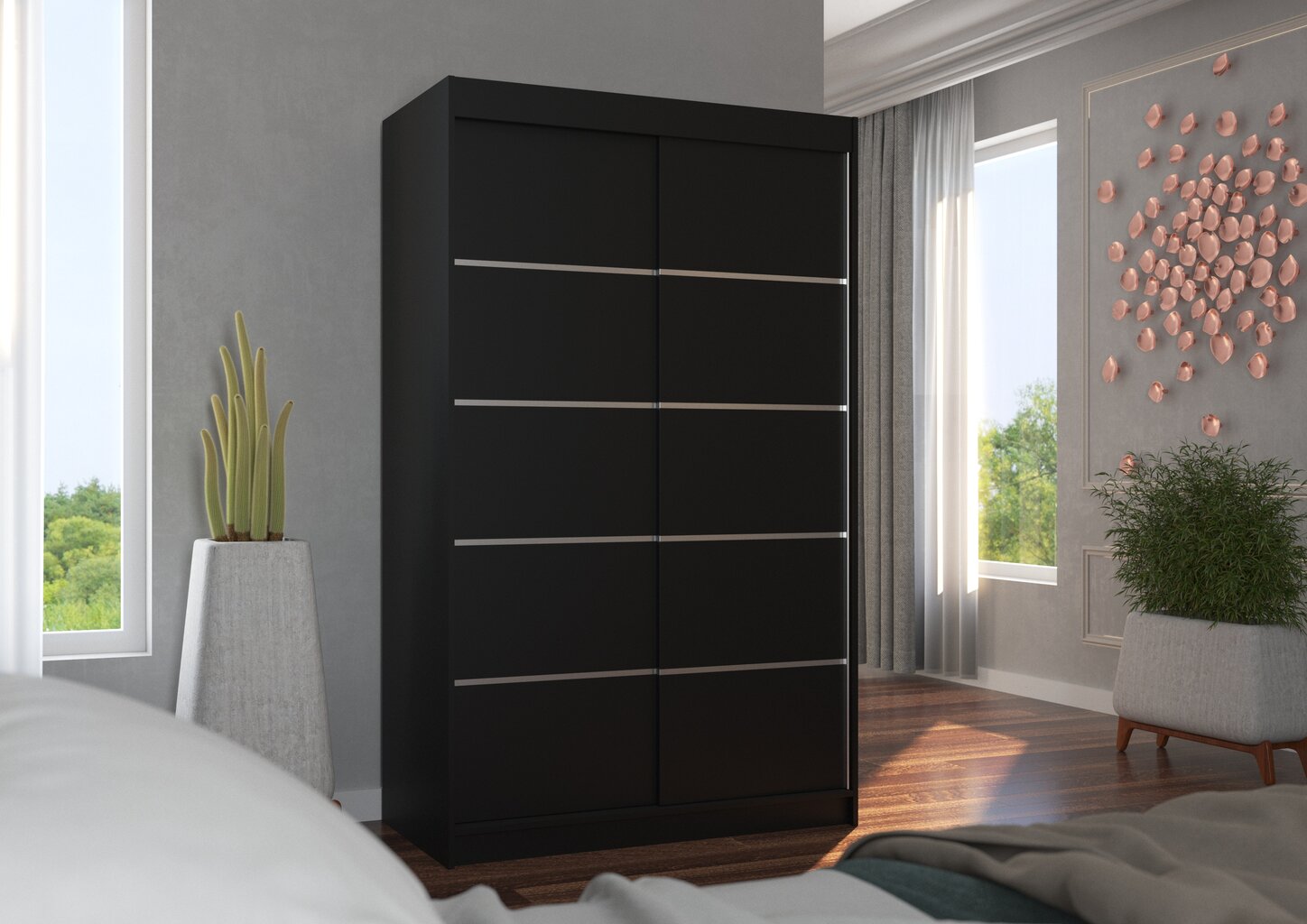 Spinta ADRK Furniture Benisso, juoda цена и информация | Spintos | pigu.lt