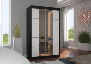 Spinta ADRK Furniture Genua, juoda/balta kaina ir informacija | Spintos | pigu.lt