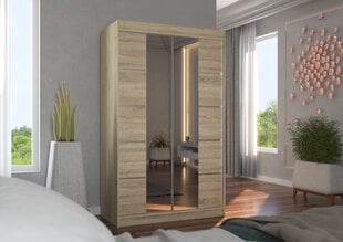 Spinta ADRK Furniture Genua, ąžuolo spalvos kaina ir informacija | Spintos | pigu.lt