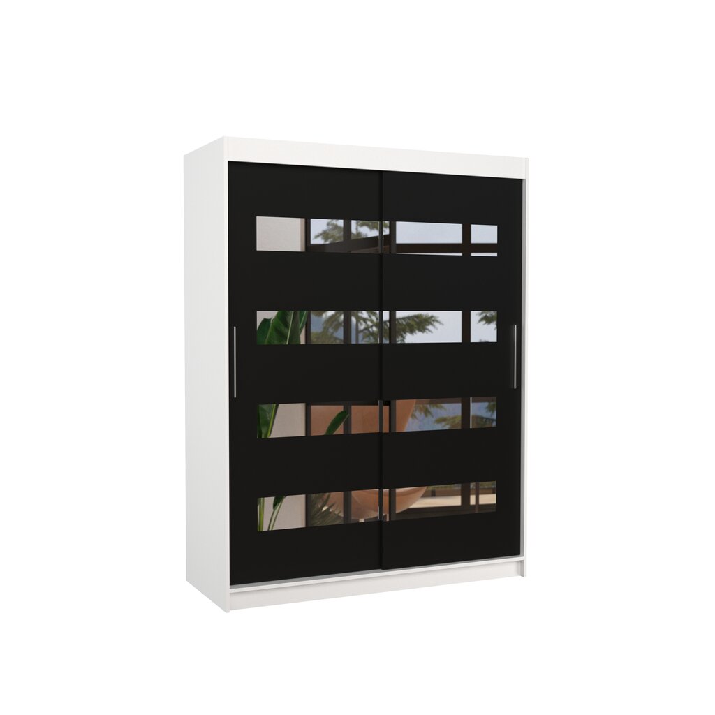 Spinta ADRK Furniture Baltic, balta/juoda kaina ir informacija | Spintos | pigu.lt