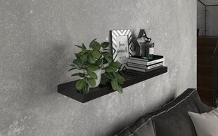 Полка ADRK Furniture Andrea 120, черная глянцевая цена и информация | Полки | pigu.lt