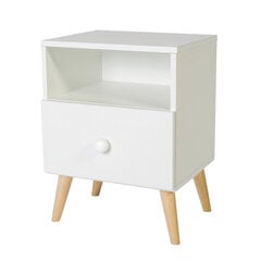 Прикроватная тумбочка ADRK Furniture Logan 01, белая цена и информация | Прикроватные тумбочки | pigu.lt