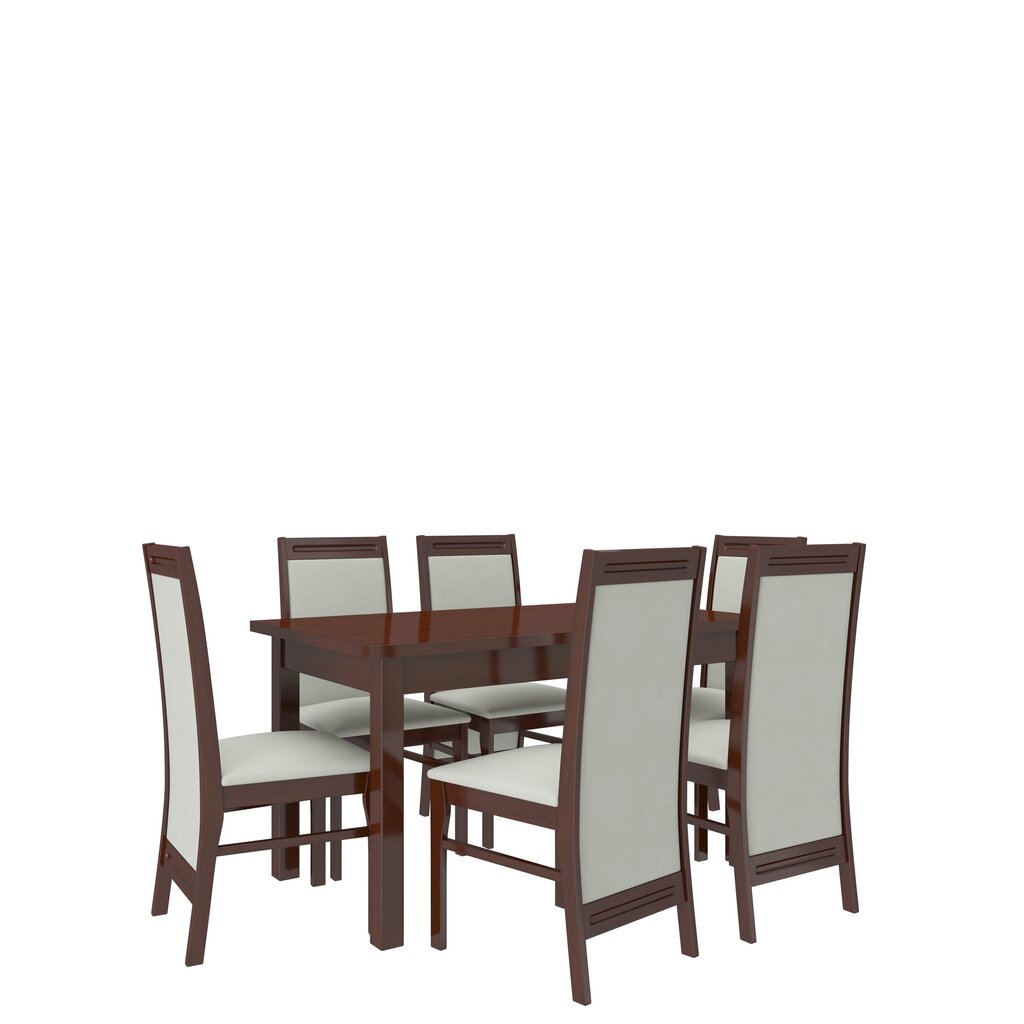 Valgomojo komplektas ADRK Furniture Rodos 7, tamsiai rudas kaina ir informacija | Valgomojo komplektai | pigu.lt