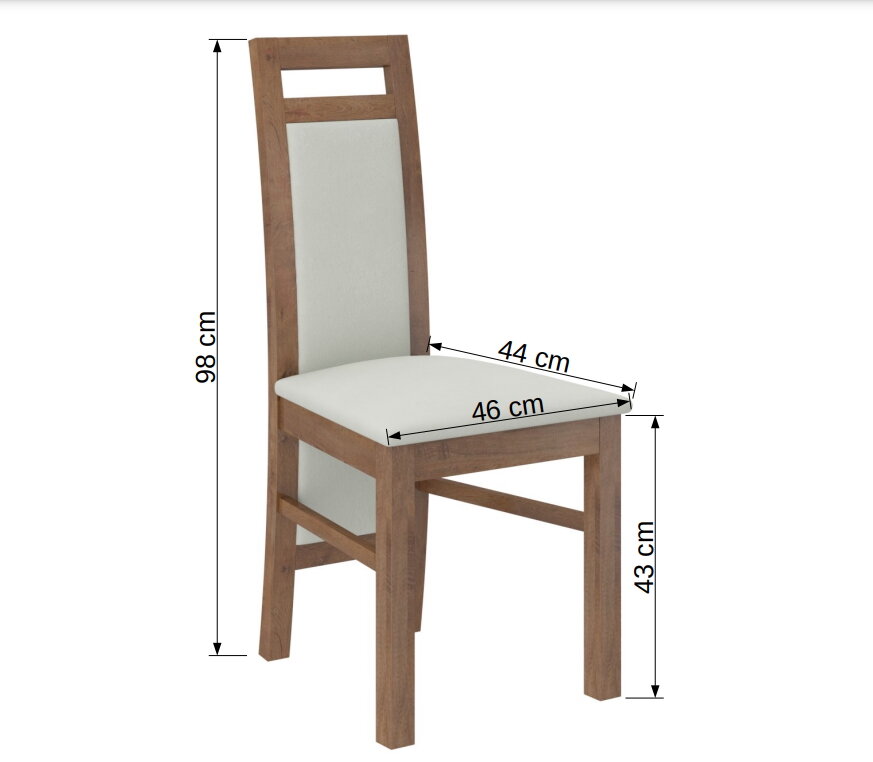 Valgomojo komplektas ADRK Furniture Rodos 14, šviesiai rudas kaina ir informacija | Valgomojo komplektai | pigu.lt