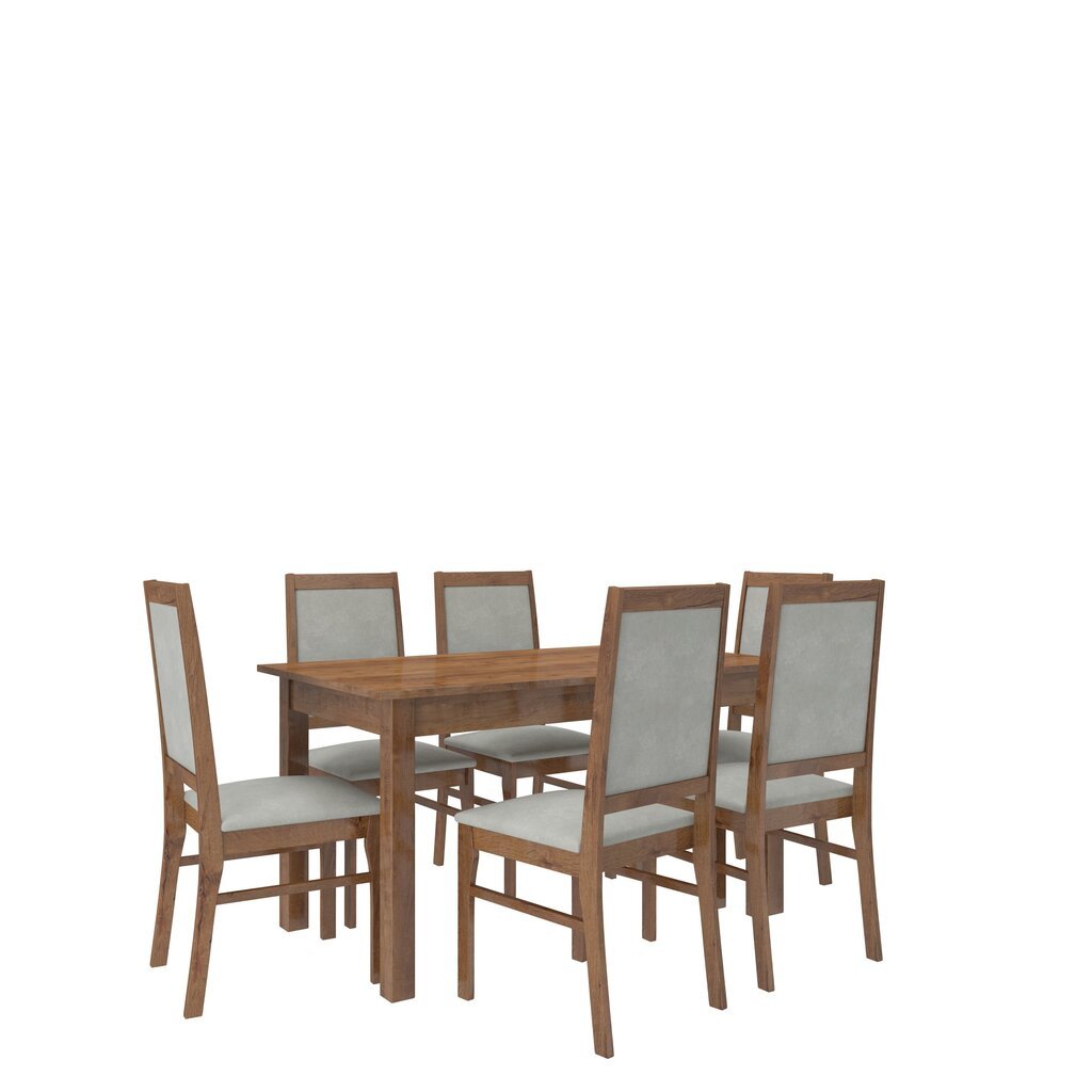 Valgomojo komplektas ADRK Furniture Rodos 25, šviesiai rudas kaina ir informacija | Valgomojo komplektai | pigu.lt