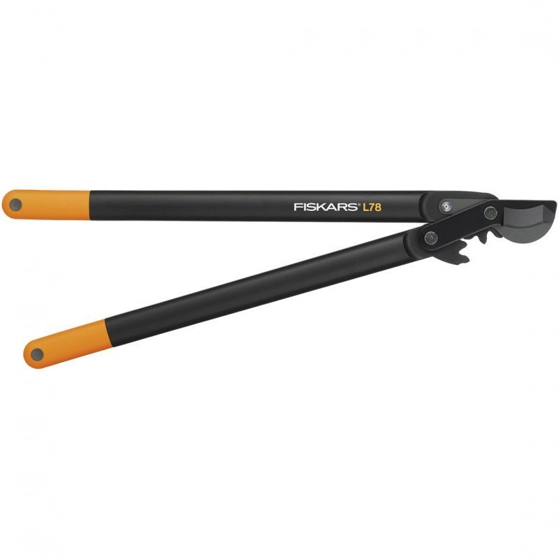 Svertinės sodo žirklės prasilenkiančiais ašmenimis su kablio formos galvute Fiskars PowerGear™ L78 112590 цена и информация | Sodo įrankiai | pigu.lt