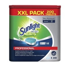 Indaplovių tabletės Sunlight Pro Formula All in 1, 200 vnt. kaina ir informacija | Indų plovimo priemonės | pigu.lt