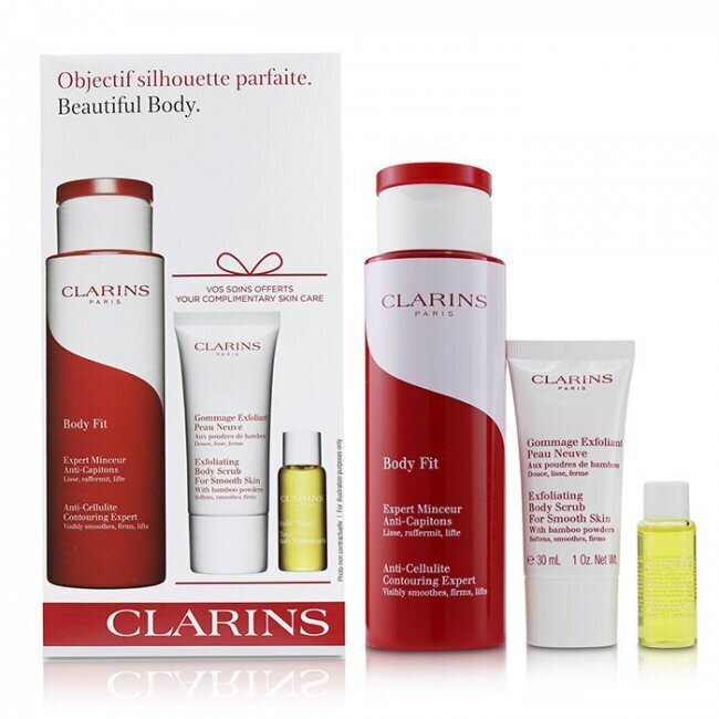 Kūno priežiūros rinkinys Clarins Beautiful Body: priemonė nuo celiulito, 200 ml + šveitiklis, 30 ml + kūno aliejus, 10 ml цена и информация | Anticeliulitinės, stangrinamosios priemonės | pigu.lt