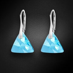 Sidabriniai auskarai moterims DiamondSky Osiris Aquamarine su Swarovski kristalais kaina ir informacija | Auskarai | pigu.lt