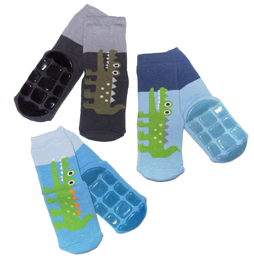Vaikiškos neslystančios kojinės ropojimui - Krokodilas цена и информация | Kojinės, pėdkelnės kūdikiams | pigu.lt