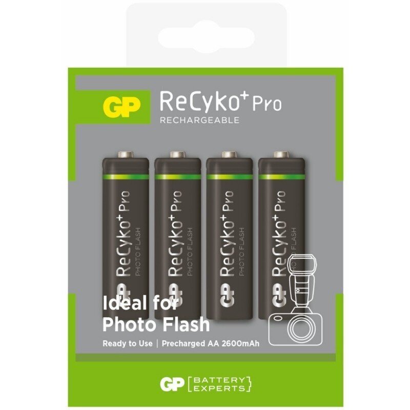 Elementai GP Recyko+ Pro Photo flash 2600 mAh (AA) 4vnt. kaina ir informacija | Elementai | pigu.lt