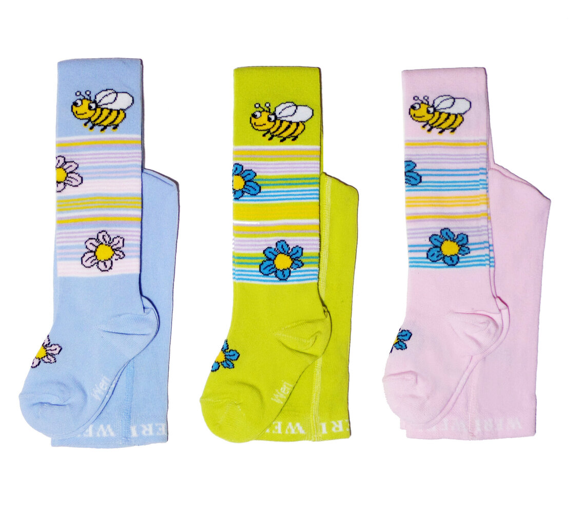 Vaikiškos pėdkelnės juostelės ir bitė, rožinės kaina ir informacija | Kojinės, pėdkelnės kūdikiams | pigu.lt