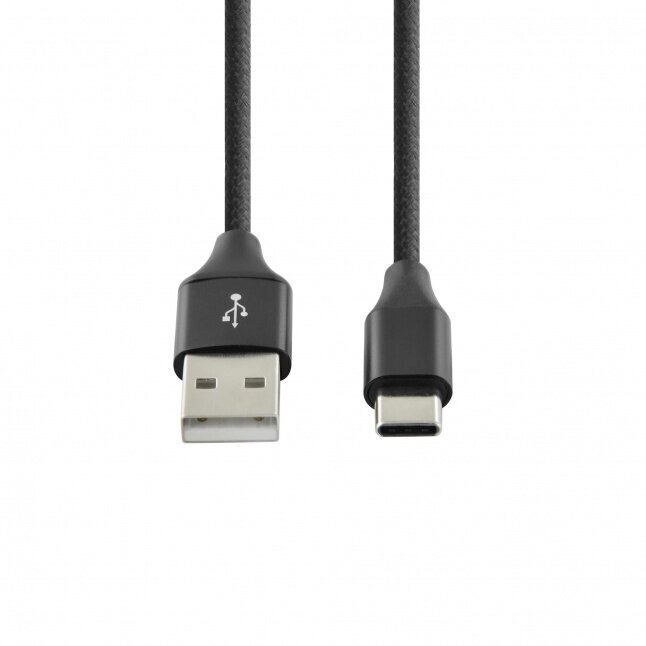 Toti 1M231-BLK USB A/ Type C 1 m kaina ir informacija | Laidai telefonams | pigu.lt