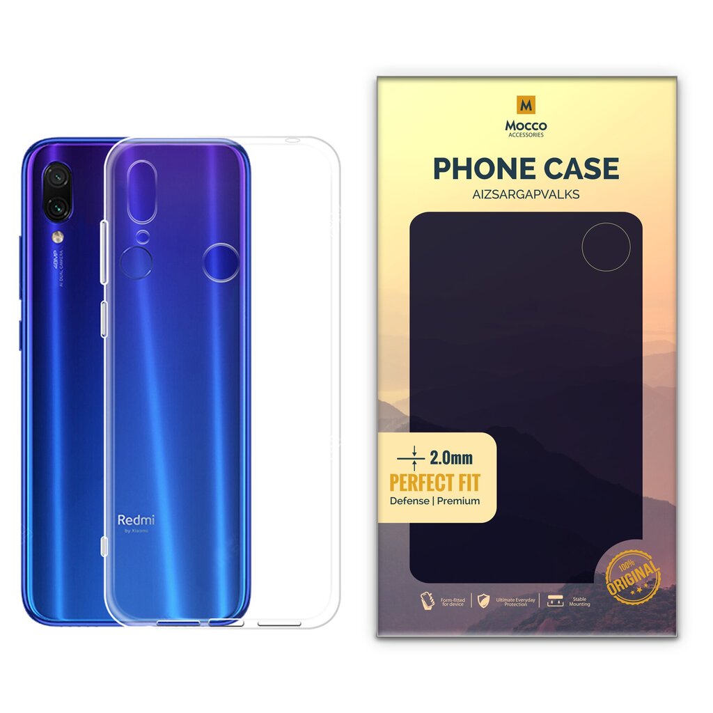 Mocco Original Clear Case 2mm Silicone Case for Xiaomi Redmi Note 8T Transparent (EU Blister) kaina ir informacija | Telefono dėklai | pigu.lt