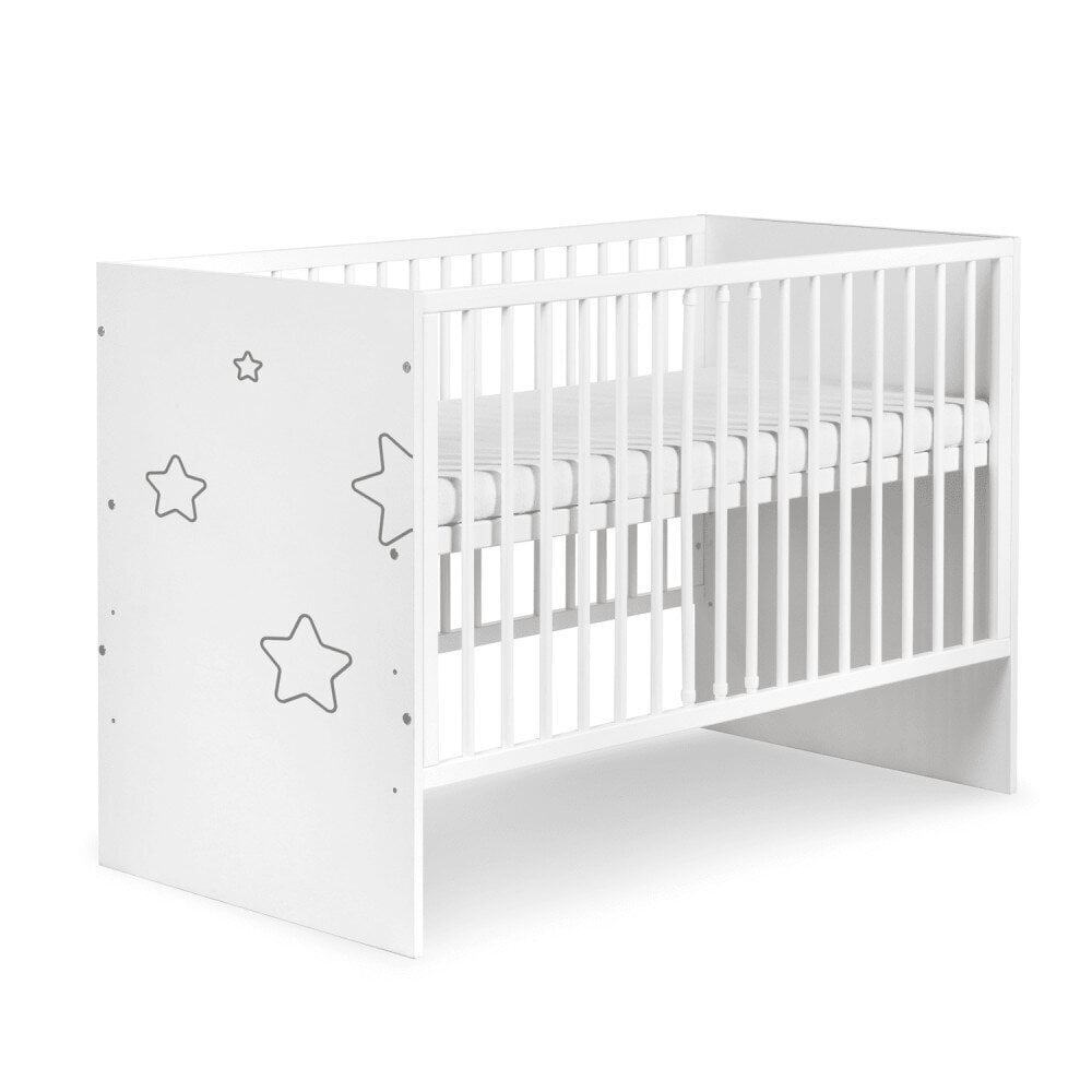 Kūdikio lovytė Tino, 120x60 cm, balta цена и информация | Kūdikių lovytės | pigu.lt