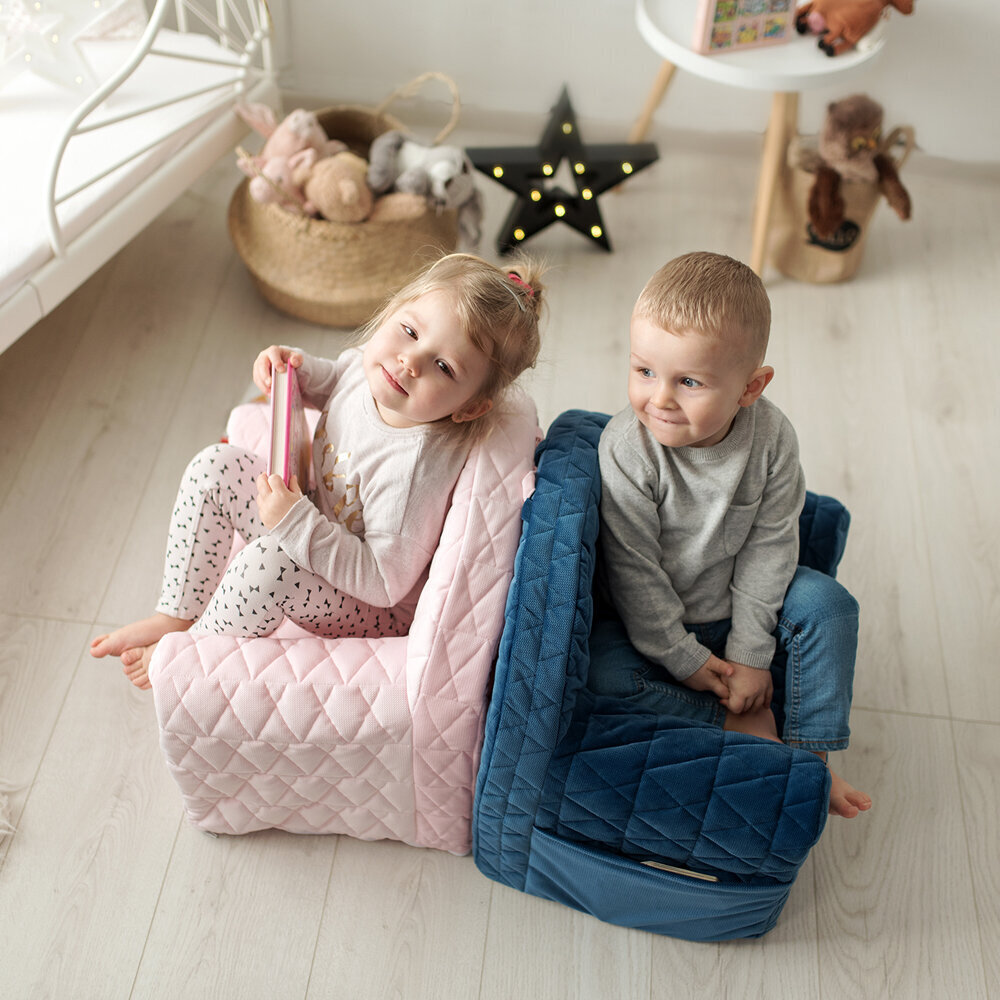 Fotelis Velvet Kids V101, rožinis kaina ir informacija | Vaikiški sėdmaišiai, foteliai, pufai | pigu.lt