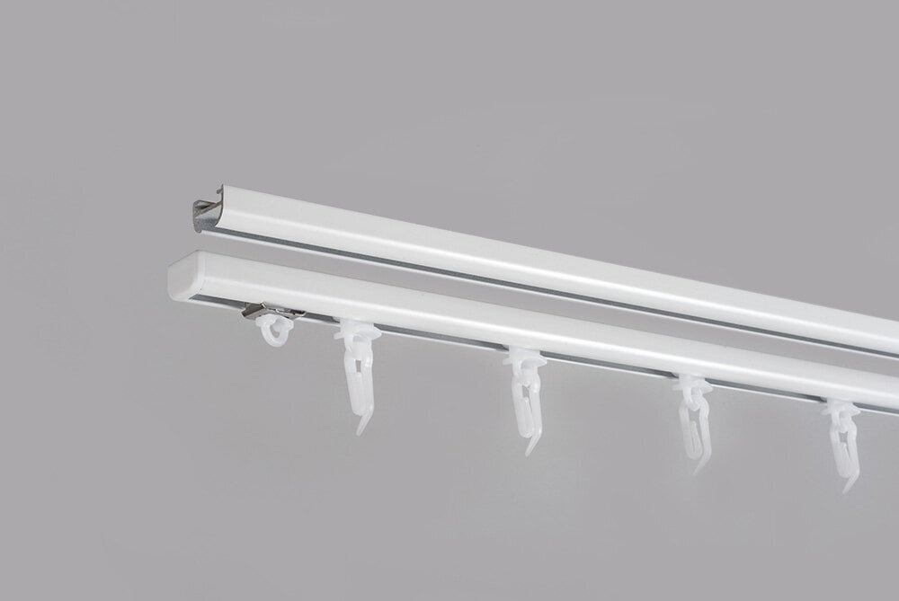 Sukomplektuotas aliuminio karnizas „D-PROFILIS“ baltos sp., 250 cm kaina ir informacija | Karnizai | pigu.lt