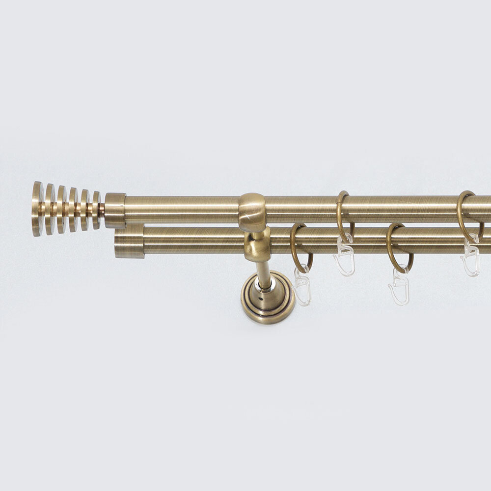 Karnizas "WIEZA-LUNAS" dvigubas šv. send. aukso sp., 200 cm kaina ir informacija | Karnizai | pigu.lt