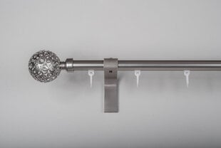 Karnizas MONACO viengubas šviesaus matinio sidabro spalva, 200 cm kaina ir informacija | Karnizai | pigu.lt