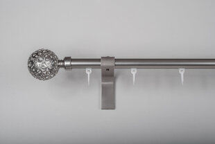 Karnizas MONACO viengubas šviesaus matinio sidabro spalva, 240 cm kaina ir informacija | Karnizai | pigu.lt
