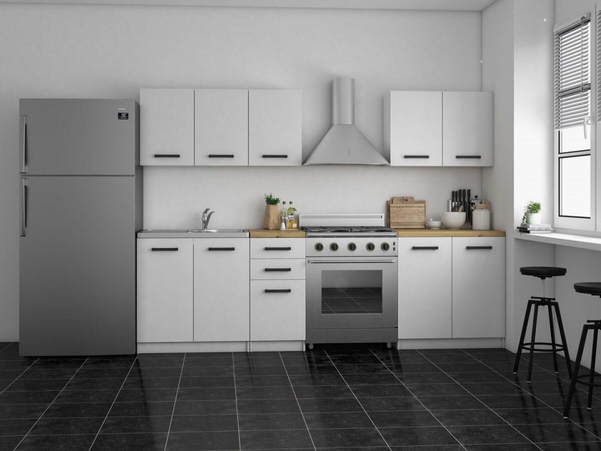 Pastatoma virtuvinė spintelė D-45/82, balta kaina ir informacija | Virtuvinės spintelės | pigu.lt