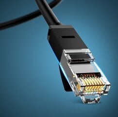 Плоский сетевой кабель Ugreen Ethernet RJ45, кат.6, UTP, 15 м, черный цена и информация | Кабели и провода | pigu.lt
