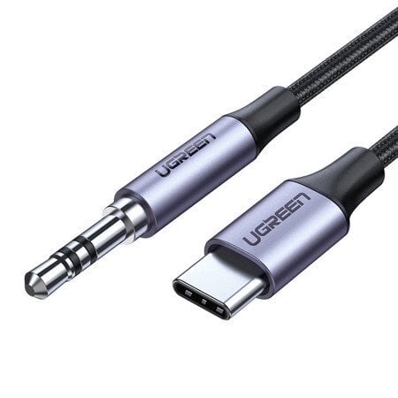 Ugreen AV119 AUX laidas USB-C, 3.5 mm, 1 m, tamsiai pilkas цена и информация | Laidai telefonams | pigu.lt