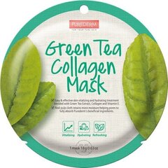 Lakštinė veido kaukė Purederm Green Tea 18 g kaina ir informacija | Veido kaukės, paakių kaukės | pigu.lt
