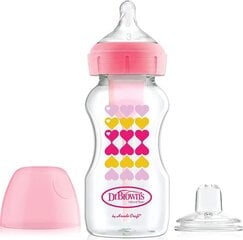Бутылочка Dr Browns Options+ 2в1, розовая, с 6 месяцев+, 270 мл цена и информация | Бутылочки и аксессуары | pigu.lt