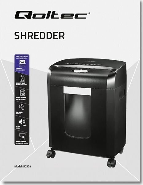 Qoltec Shredder AGUDO 50324 kaina ir informacija | Popieriaus smulkintuvai | pigu.lt