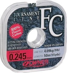 Леска OWNER FC Tournament 50M 0.14MM 1.36 кг цена и информация | Лески | pigu.lt