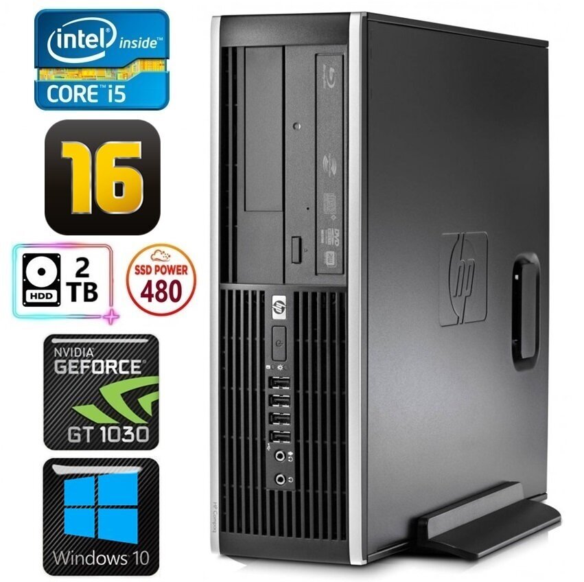 HP 8100 Elite SFF i5-750 16GB 480SSD+2TB GT1030 2GB DVD WIN10 цена и информация | Stacionarūs kompiuteriai | pigu.lt