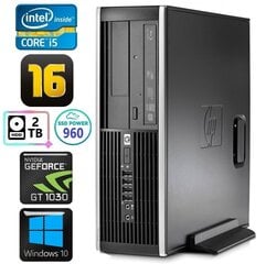 HP 8100 Elite SFF i5-750 16 ГБ 960SSD+2 ТБ GT1030 2 ГБ DVD WIN10 цена и информация | Stacionarūs kompiuteriai | pigu.lt