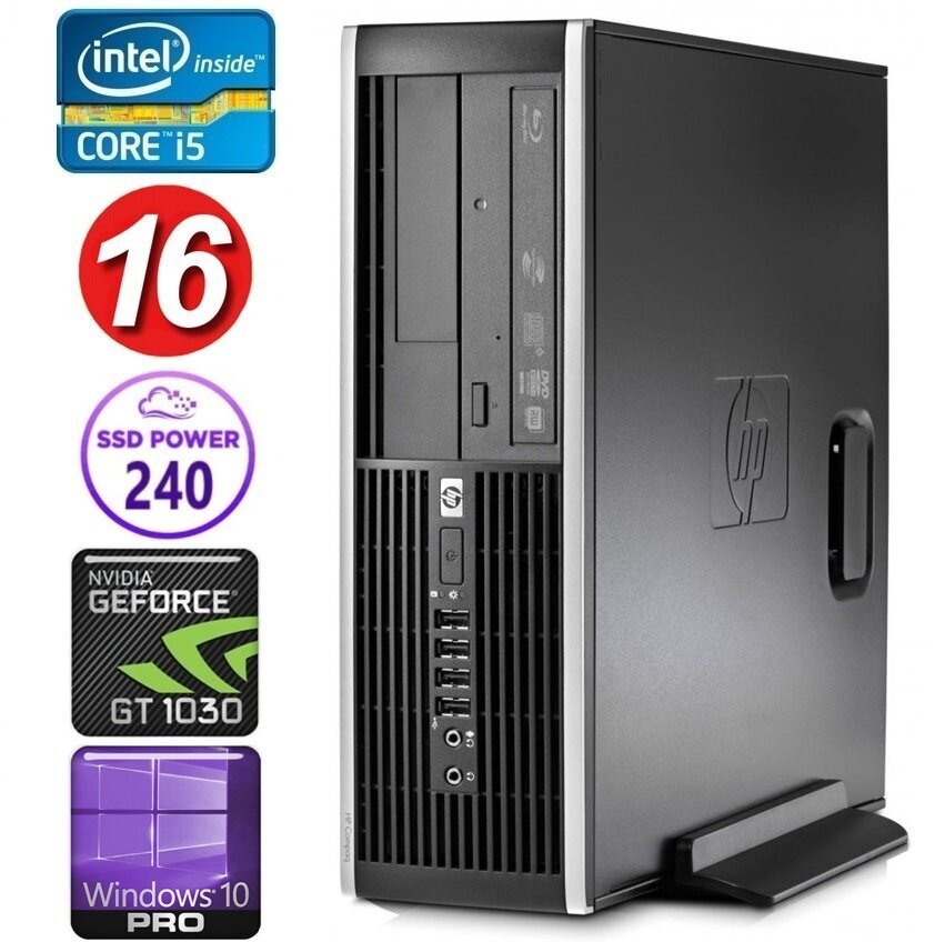 HP 8100 Elite SFF i5-750 16GB 240SSD GT1030 2GB DVD WIN10Pro цена и информация | Stacionarūs kompiuteriai | pigu.lt