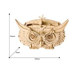 Robotime Owl Storage Box 3D Пазл  цена и информация | Конструкторы и кубики | pigu.lt