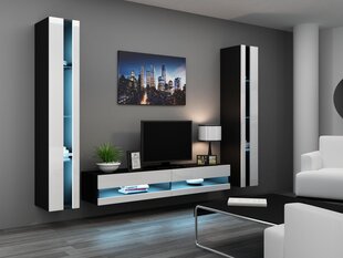 Витрина Cama Meble Vigo New 180, черная/белая цена и информация | Cama Meble Мебель и домашний интерьер | pigu.lt
