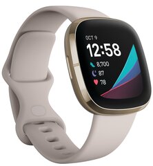 Fitbit Sense, Lunar White/Soft Gold Stainless Steel цена и информация | Смарт-часы (smartwatch) | pigu.lt