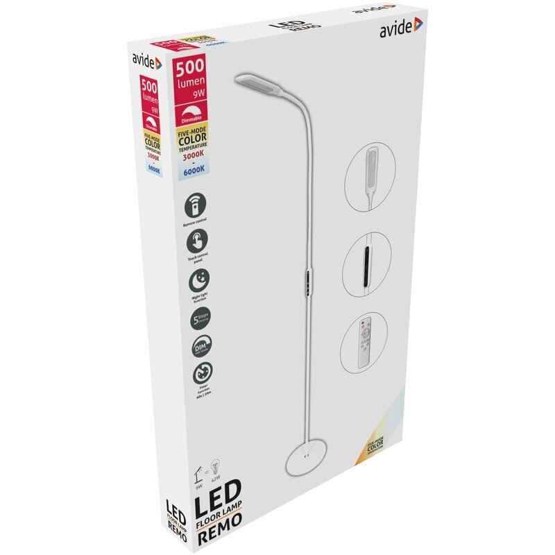 LED toršeras Avide Remo 9W baltas su pulteliu kaina ir informacija | Toršerai | pigu.lt