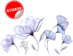 Цветочные настенные виниловые наклейки – 3D синие цветы  цена и информация | Интерьерные наклейки | pigu.lt