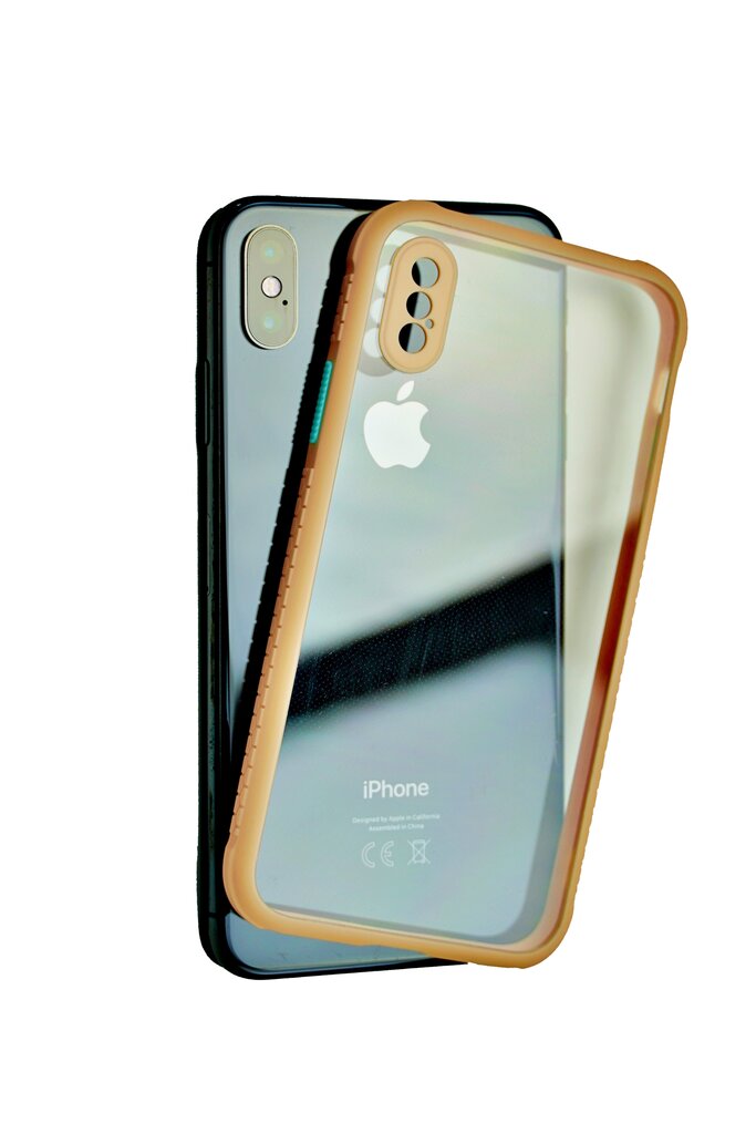 Dėklas skirtas iPhone X/XS Clear PC, oranžinė kaina ir informacija | Telefono dėklai | pigu.lt