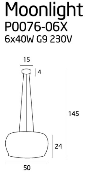 MaxLight pakabinamas šviestuvas Moonlight 6 kaina ir informacija | Pakabinami šviestuvai | pigu.lt