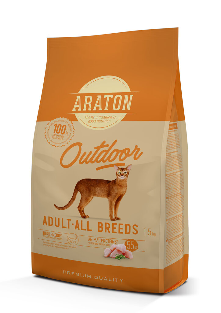 Araton Cat Adult Outdoor sausas maistas suaugusioms katėms, 1.5 kg kaina ir informacija | Sausas maistas katėms | pigu.lt