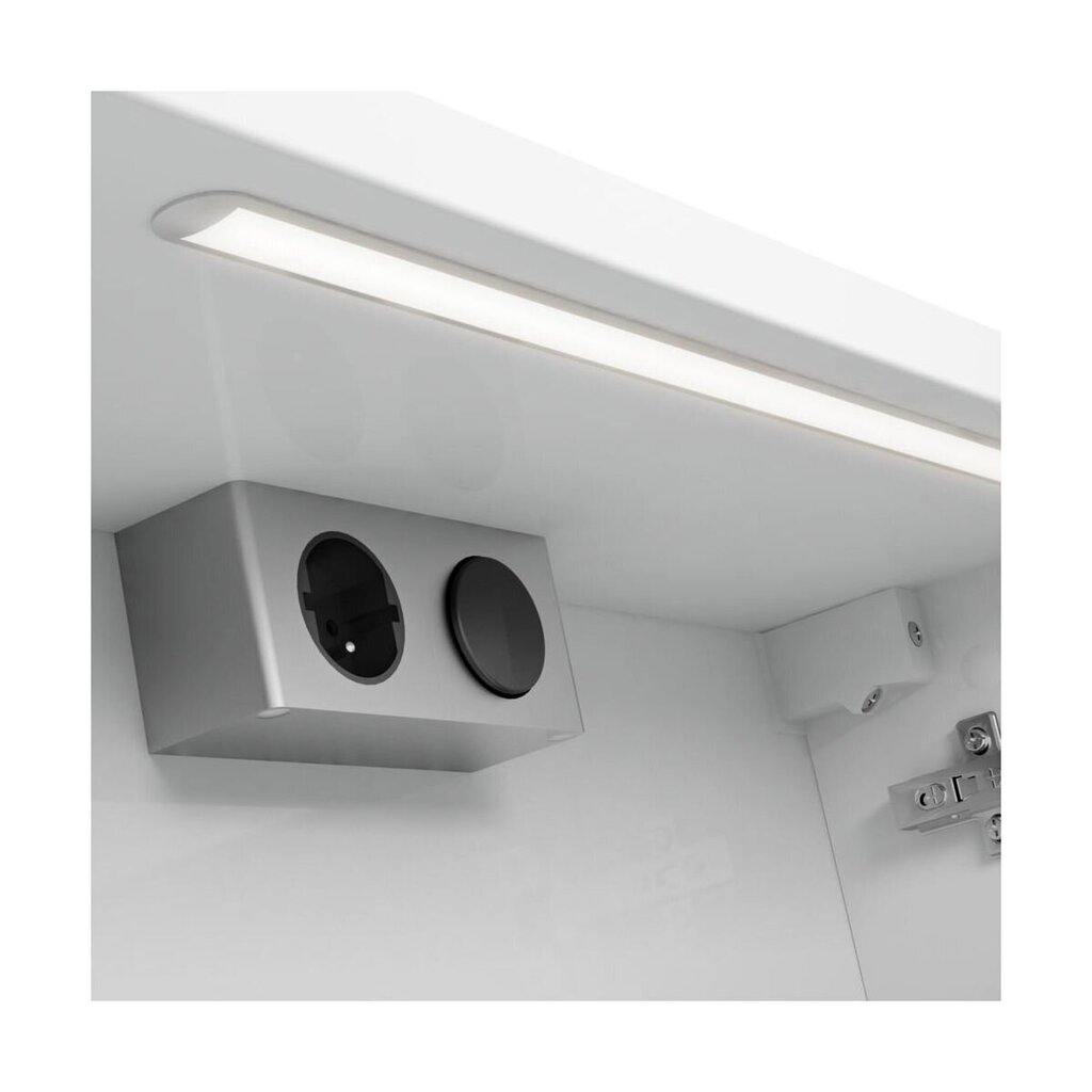 Vonios spintelė su veidrodžiu Sensea Storm LED 60 1D, balta kaina ir informacija | Vonios spintelės | pigu.lt