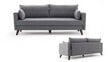 Išskleidžiama sofa Artie Bella 208, pilka kaina ir informacija | Sofos | pigu.lt