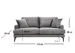 Sofa Artie Papira 175, pilka kaina ir informacija | Sofos | pigu.lt