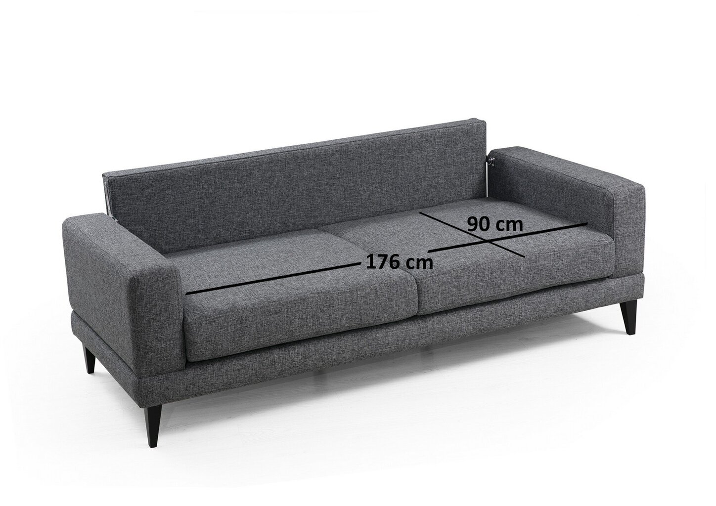 Sofa Artie Nordic 210, tamsiai pilka kaina ir informacija | Sofos | pigu.lt