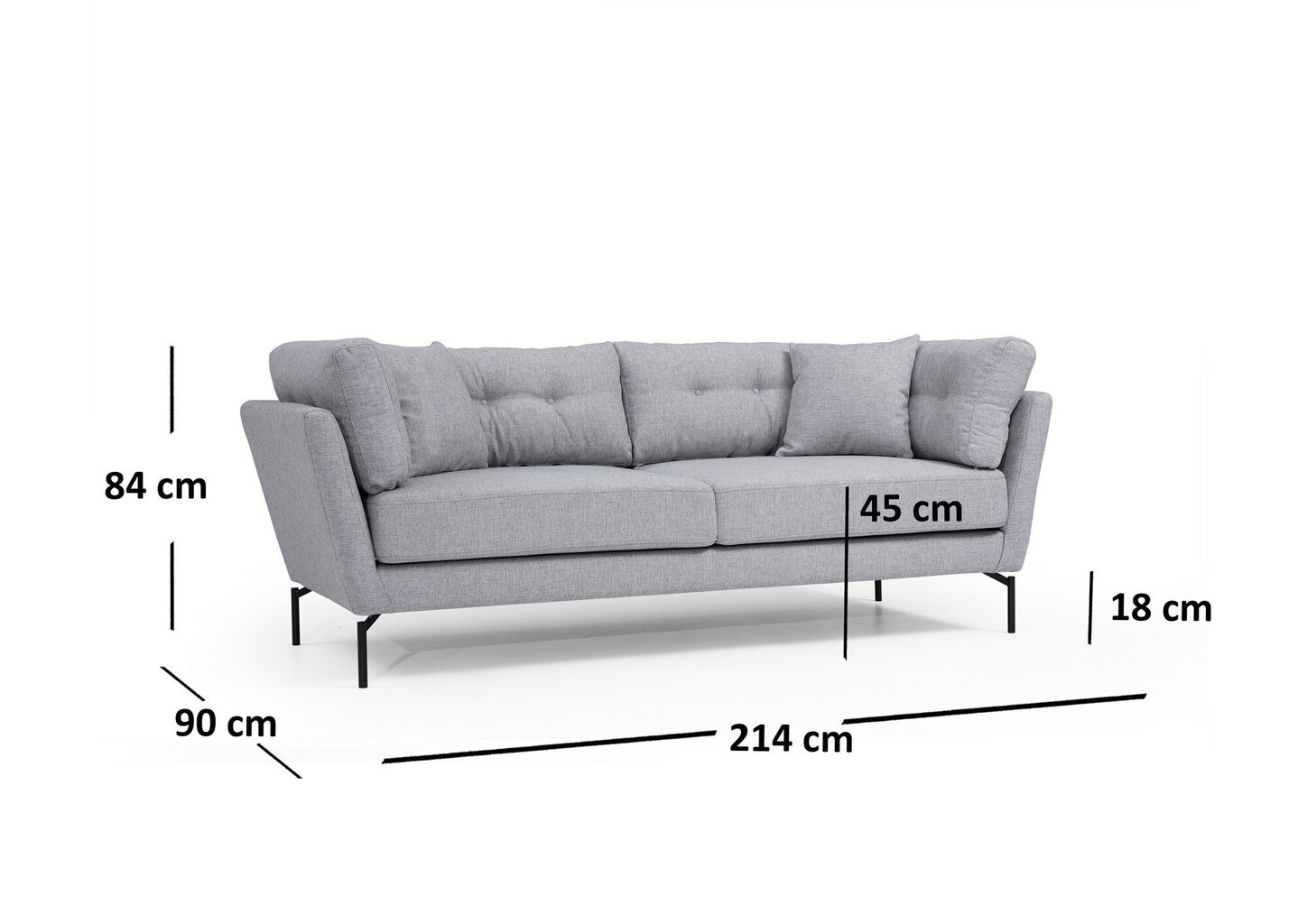 Sofa Artie Mapa, pilka цена и информация | Sofos | pigu.lt