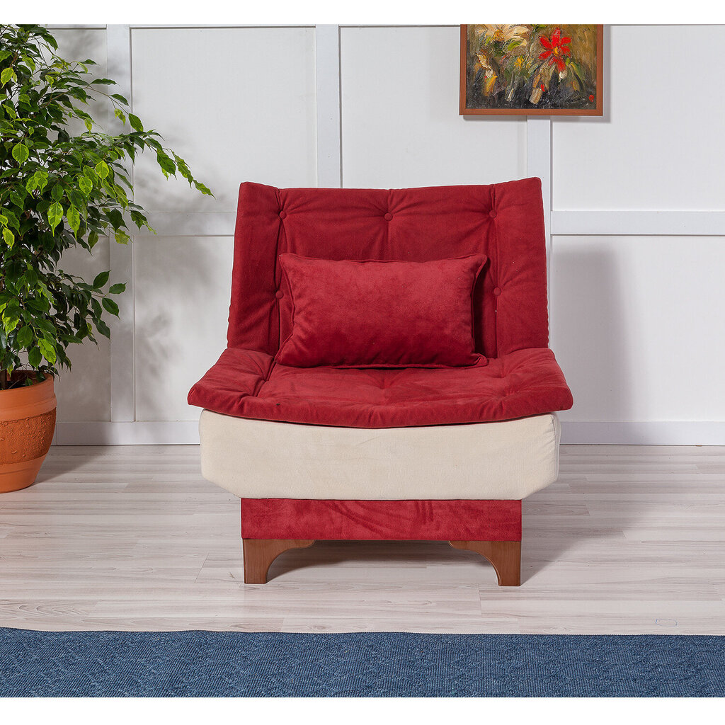 Fotelis Artie Kelebek, raudonas/smėlio spalvos kaina ir informacija | Svetainės foteliai | pigu.lt