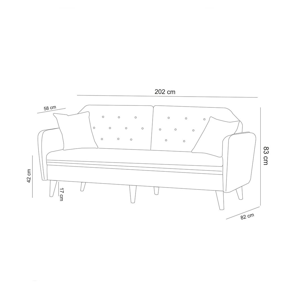 Sofa Artie Terra, raudona kaina ir informacija | Sofos | pigu.lt