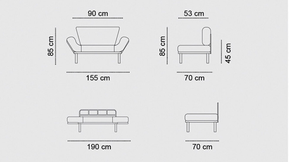 Sofa Artie Nitta, ruda kaina ir informacija | Sofos | pigu.lt